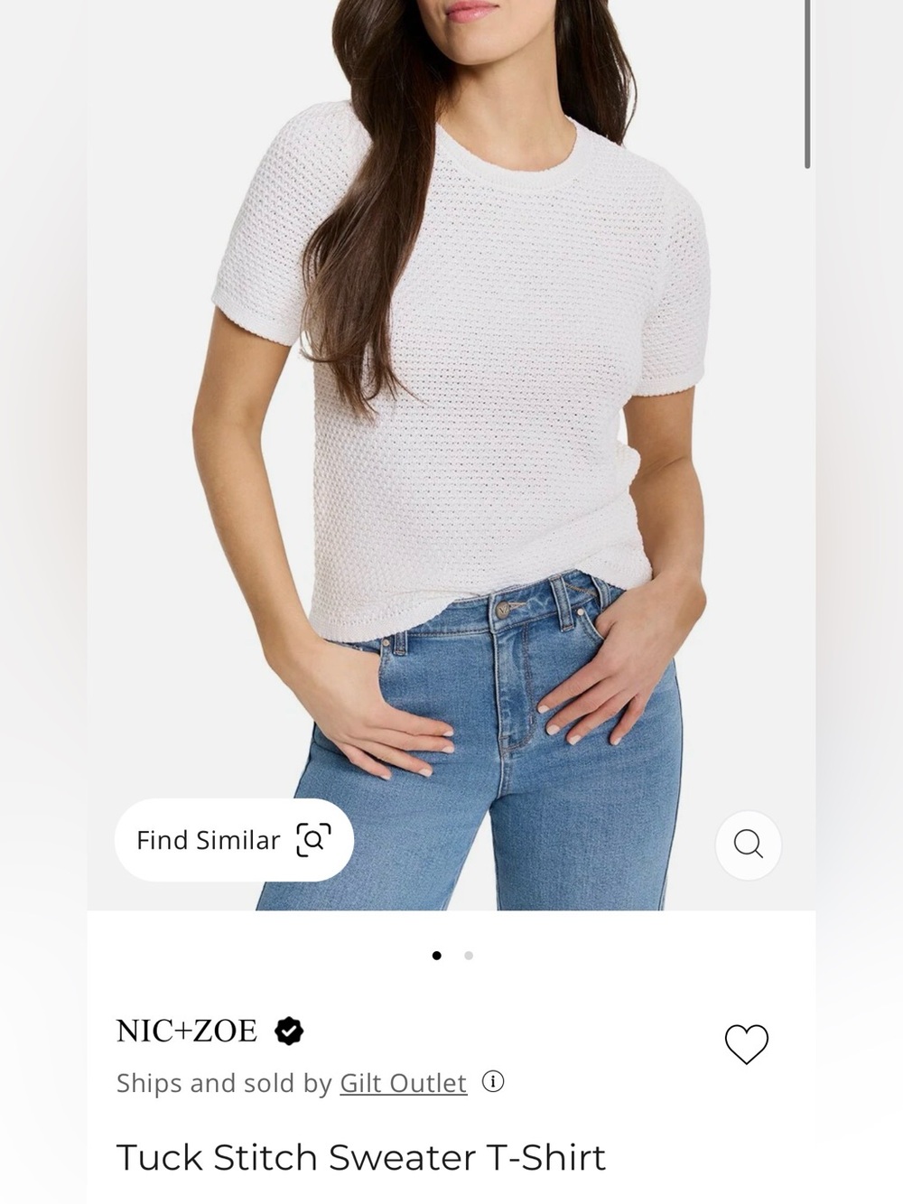 NIC+ZOE Tuck Stitch Sweater T-Shirt